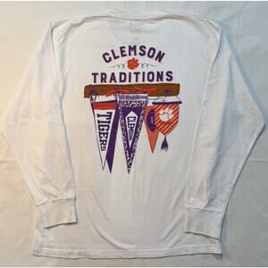 CLEMSON Tigers Pressbox Traditions Pennant Long Sleeve T-Shirt Womens XL (97)